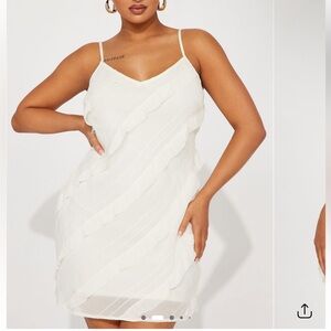 Mia Ruffle Mini Dress - Cream